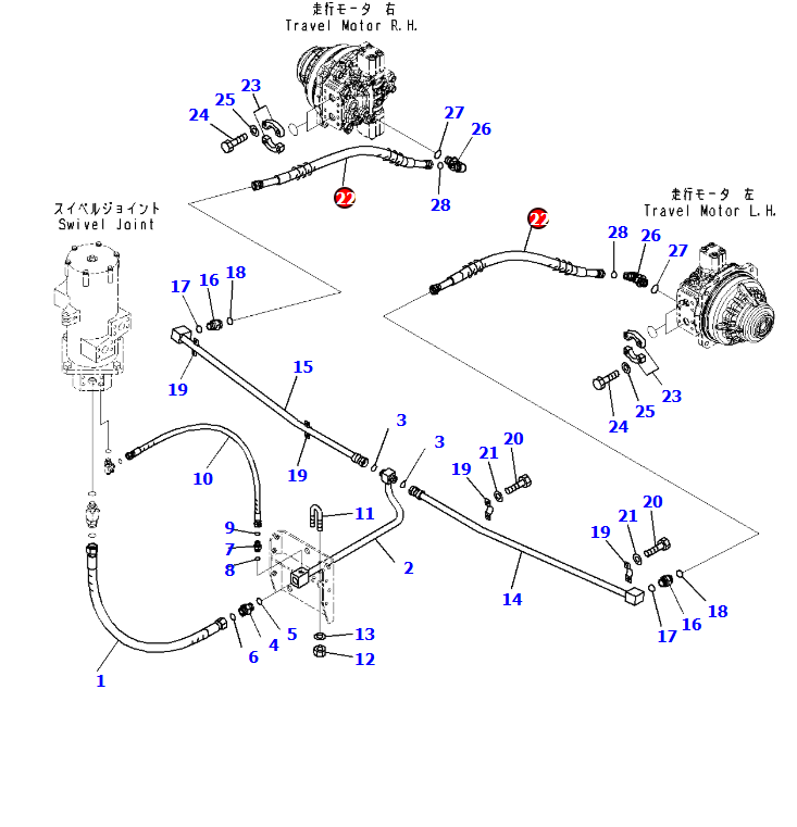 小松PC2000液压软管21T-64-43540