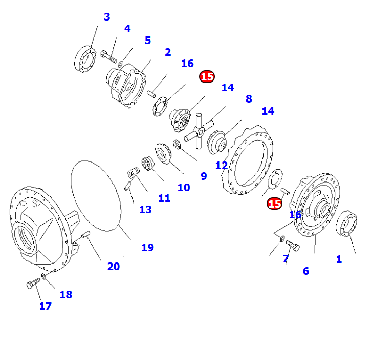 小松HD785/HD985垫圈零件号561-22-61530